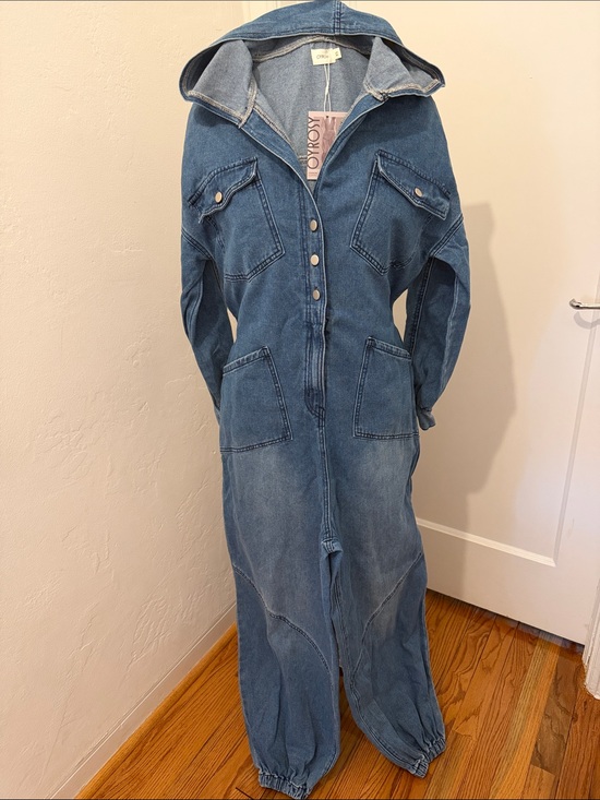Oyrosy Denim - Oyrosy NWT Denim Hooded Women's oversize Jumpsuit Balloon Pant
